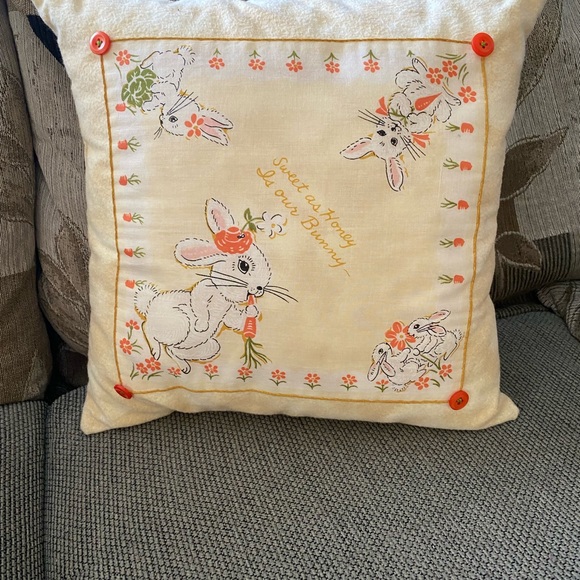 Decorative Easter Bunny Pillow 13” X 13” - Picture 4 of 9